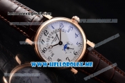 Patek Philippe Grand Complications Asia ST25 Automatic Rose Gold Case with White Dial and Brown Leather Strap Arabic Numeral Markers