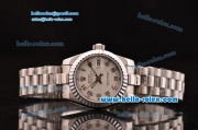 Rolex Datejust 2813 Automatic Steel Case with White Dial Numeral Markers and Stainless Steel Strap