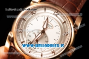 Parmigiani Chronometre Clone Original Movement Rose Gold Case With Calfskin Leather Sliver Dial