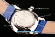 Ulysse Nardin Classico Miyota OS2035 Quartz Steel Case with Stick Markers Blue Dial and Blue Leather Strap