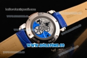 Ulysse Nardin Skeleton Tourbillon Manufacture Asia Automatic Steel Case with Blue/White Dial and Blue Leather Strap