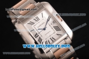 Cartier Tank Anglaise Miyota 9015 Automatic Two Tone Case/Bracelet with Silver Dial and Roman Numeral Markers