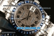 Rolex Datejust Pearlmaster 39MM Asia 2813 Automatic Steel Case/Bracelet with Diamonds Dial and Sapphires Bezel