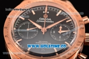 Omega Speedmaster'57 Chrono Clone Omega 9300 Automatic Rose Gold Case/Bracelet with Black Dial and Stick Markers (EF)