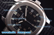 Patek Philippe Aquanaut Swiss ETA 2824 Automatic Steel Case with Black Dial and Black Rubber Strap