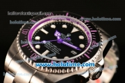 Rolex Sea-Dweller Deepsea Asia 2813 Automatic Steel Case/Strap with Black Dial and Purple Diver Index