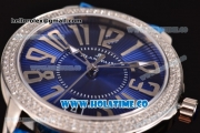 Blancpain Women Ladybird Ultraplate Miyota 9015 Automatic Steel Case with Diamonds Bezel and Blue Dial (G5)