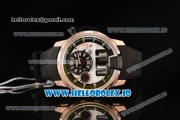 HYT H1 Clone HTY Cal.101 Manual Winding Rose Gold Case with White Dial Arabic Numeral Markers and Rubber Strap