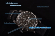 Rolex Explorer II Bamfor Asia 2813 Automatic PVD Case with Black Nylon Strap Black Dial White Markers