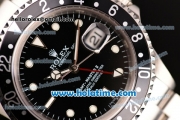 Rolex GMT-Master Vintage Rolex 3186 Automatic Full Steel with White Dot Markers and Black Dial (BP)