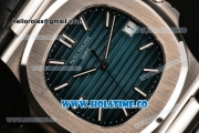 Patek Philippe Nautilus Miyota 9015 Automatic Steel Case with White Stick Markers and Blue Dial (BP)