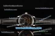 Patek Philippe Grand Complications Chrono Asia HT1035-Tourbillon Automatic Steel Case with Black Leather Bracelet and Skeleton Dial