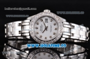 Rolex Datejust Pearlmaster Swiss ETA 2671 Automatic Full Steel with Diamond Bezel and White Dial