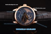 Jaeger-LECoultre Grande Complication Tourbillon Asia ST23 Automatic Rose Gold Case with Black Dial and Black Leather Strap