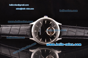 Jaeger-LECoultre Master Tourbillon ST22 Automatic Steel Case with Black Dial and Black Leather Strap