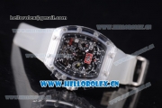 Richard Mille RM 11-01 Roberto Mancini Chronograph Swiss Valjoux 7750 Automatic Sapphire Crystal Case with Skeleton Dial and Aerospace Nano Translucent Strap