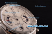 Tag Heuer Grand Carrera Calibre 17 Chrono Swiss Valjoux 7750-SHG Automatic Steel Case with Steel Strap White Dial