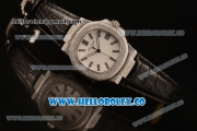 Patek Philippe Nautilus Miyota 9015 Automatic Diamonds/Steel Case with White Dial Diamonds Bezel and White Dial (AAAF)