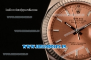 Rolex Datejust Clone Rolex 3135 Automatic Steel Case Orange Dial With Stick Markers Steel Bracelet- 1:1 Original(AR)