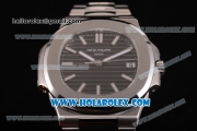 Patek Philippe Nautilus Miyota 9015 Automatic Full Steel with White Stick Markers and Black Dial