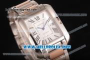 Cartier Tank Anglaise Miyota 9015 Automatic Two Tone Case/Bracelet with Silver Dial and Roman Numeral Markers