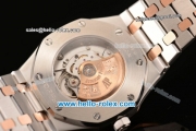 Audemars Piguet Royal Oak Swiss ETA 2824 Automatic Two Tone Case with Stick Markers and White Grid Dial - 1:1 Original