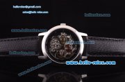 Vacheron Constantin Patrimony Skeleton Automatic Movement Steel Case with Black Leather Strap