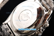 Breitling Chronomat B01 Chronograph Miyota Quartz Movement White Dial with Stick Markers-Steel Strap