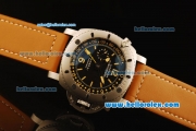 Panerai Pam 193 Luminor Submersible Automatic Movement Black Dial with Orange Markers and Orange Leather Strap