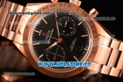 Omega Speedmaster '57 Co-Axial Chronograph Clone Omega 9301 Automatic Rose Gold Case/Bracelet with Stick Markers and Black Dial (EF)