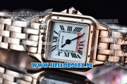 Cartier Santos 100 Japanese Miyota Quartz Rose Gold Case with White Dial Roman Numberal Markers and Rose Gold Bracelet