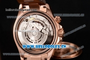 Rolex Cosmograph Daytona Swiss Valjoux 7750 Automatic Rose Gold Case/Bracelet with Rose Gold Dial and Stick Markers (BP)