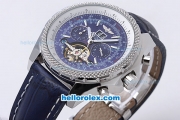 Breitling for Bentley Tourbillon Chronograph Automatic with Blue Dial and White Marking-Blue Leather Strap