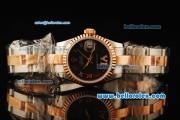 Rolex Datejust Automatic Movement ETA Coating Case with Black Dial and Rose Gold Bezel