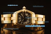 Cartier Roadster Swiss ETA 2892 Automatic Full Yellow Gold Case/Strap with Black Dial and Roman Markers