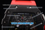 Richard Mille RM 11-03 Swiss Valjoux 7750 Automatic PVD Case with Skeleton Dial and Red Rubber Strap Arabic Numeral Markers