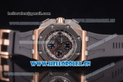 Audemars Piguet Royal Oak Offshore Chronograph Michael Schumacher Clone AP Calibre 3126 Automatic Rose Gold Case with Black Dial Stick Markers and Grey Rubber Strap (J12)