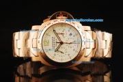 Panerai Chrono Lunimor Daylight Automatic Movement Rose Gold Case with Green Stick Markers and Rose Gold Strap