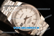 Rolex Datejust Clone Rolex 3135 Automatic Steel Case White Dial With Stick Markers Steel Bracelet- 1:1 Original(AR)