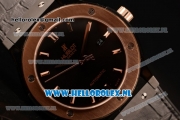 Hublot Classic Fusion 9015 Auto PVD/Rose Gold Case with Black Dial and Black Leather Strap