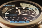 IWC Aquatimer Chronograph Quartz Movement Rose Gold Case with Black Dial and White Markers-Black Rubber Strap