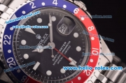 Rolex GMT Master Vintage Swiss ETA 2836 Automatic Full Steel with Blue/Red Bezel and Black Dial-White Markers