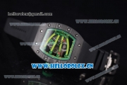 Richard Mille RM 59-01 Miyota 9015 Automatic PVD Case with Skeleton Dial Dot/Arabic Numeral Markers and Black Rubber Strap