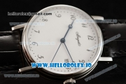 Breguet Classique Japanese Miyota 9015 Automatic Movement Steel White Dial and Arabic Numeral Markers Leather Strap (FF)