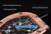 Richard Mille RM010 Miyota 9015 Automatic Rose Gold/Diamonds Case with Skeleton Dial and Numeal Markers