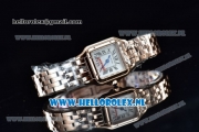 Cartier Santos 100 Japanese Miyota Quartz Rose Gold Case with White Dial Roman Numberal Markers and Rose Gold Bracelet