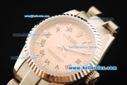 Rolex Oyster Perpetual Automatic Movement Full Steel with ETA Coating Case with Orange Dial