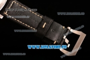 Panerai PAM 626 Firenze 1860 Asia Automatic Steel Case with Black Dial Arabic Numeral Markers and Black Leather Strap