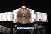 Rolex Milgauss Precision Automatic Movement Silver Case with Rose Gold Stick Markers-Brown Dial and SS Strap