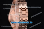 Audemars Piguet Royal Oak Seiko VK64 Quartz Rose Gold Case/Bracelet Blue Dial and Stick Markers (EF)